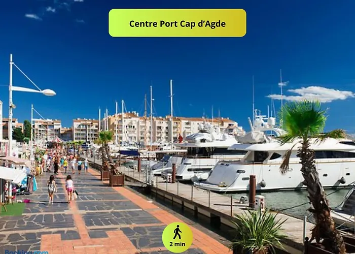 Idéal Couple&Famille, Pied dans l'eau - Vue Mer - Quartier Calme - Wi- Fi Haut Débit - Parking Gratuit - Climatisation - Netflix - Animeaux Acceptés - Prés du Port - Cap d'Agde Appartamento